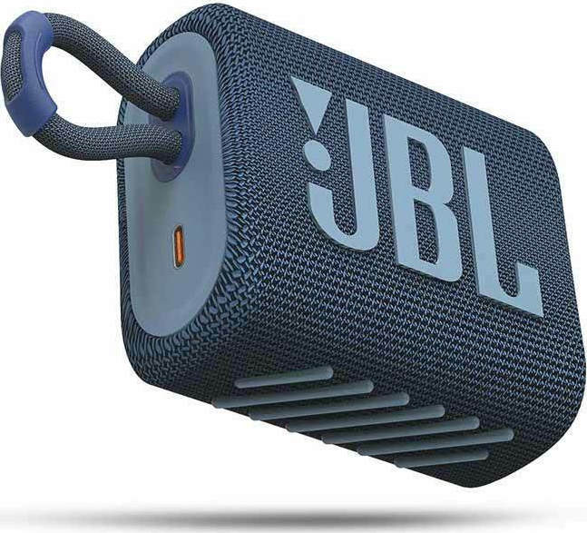 JBL Go 3 Αδιάβροχο Ηχείο Bluetooth 4.2W με 5 ώρες Λειτουργίας Blue